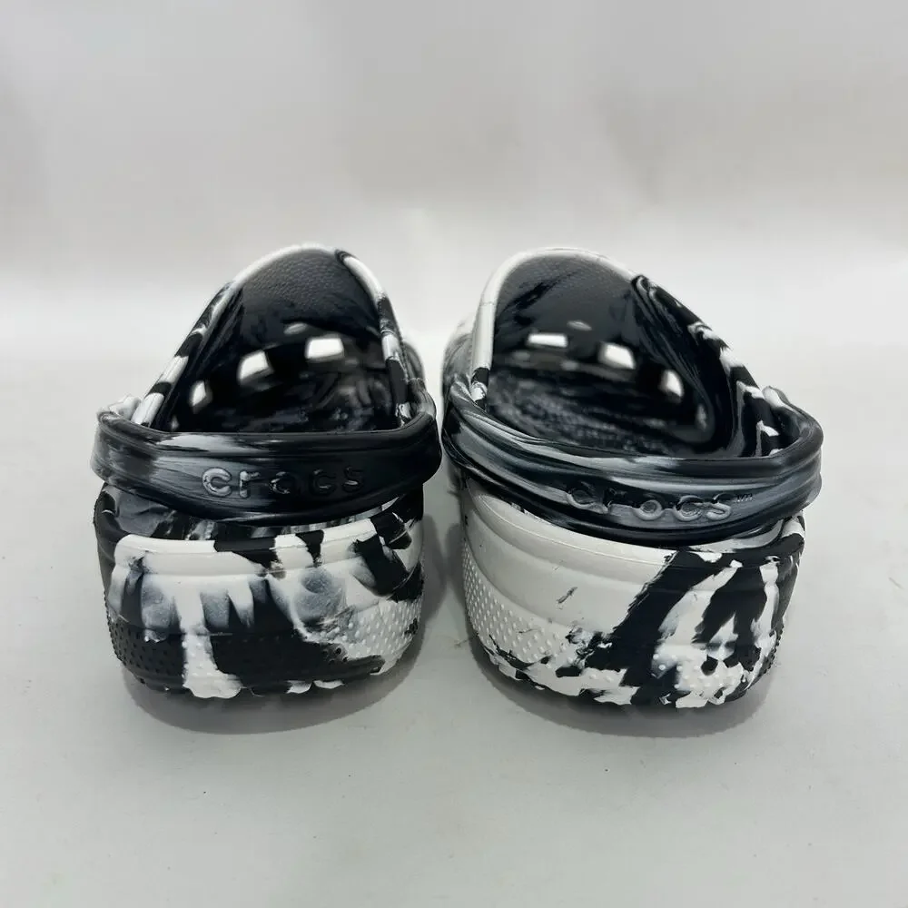 Crocs Classic Clog Slip-On “Marbled White Black”